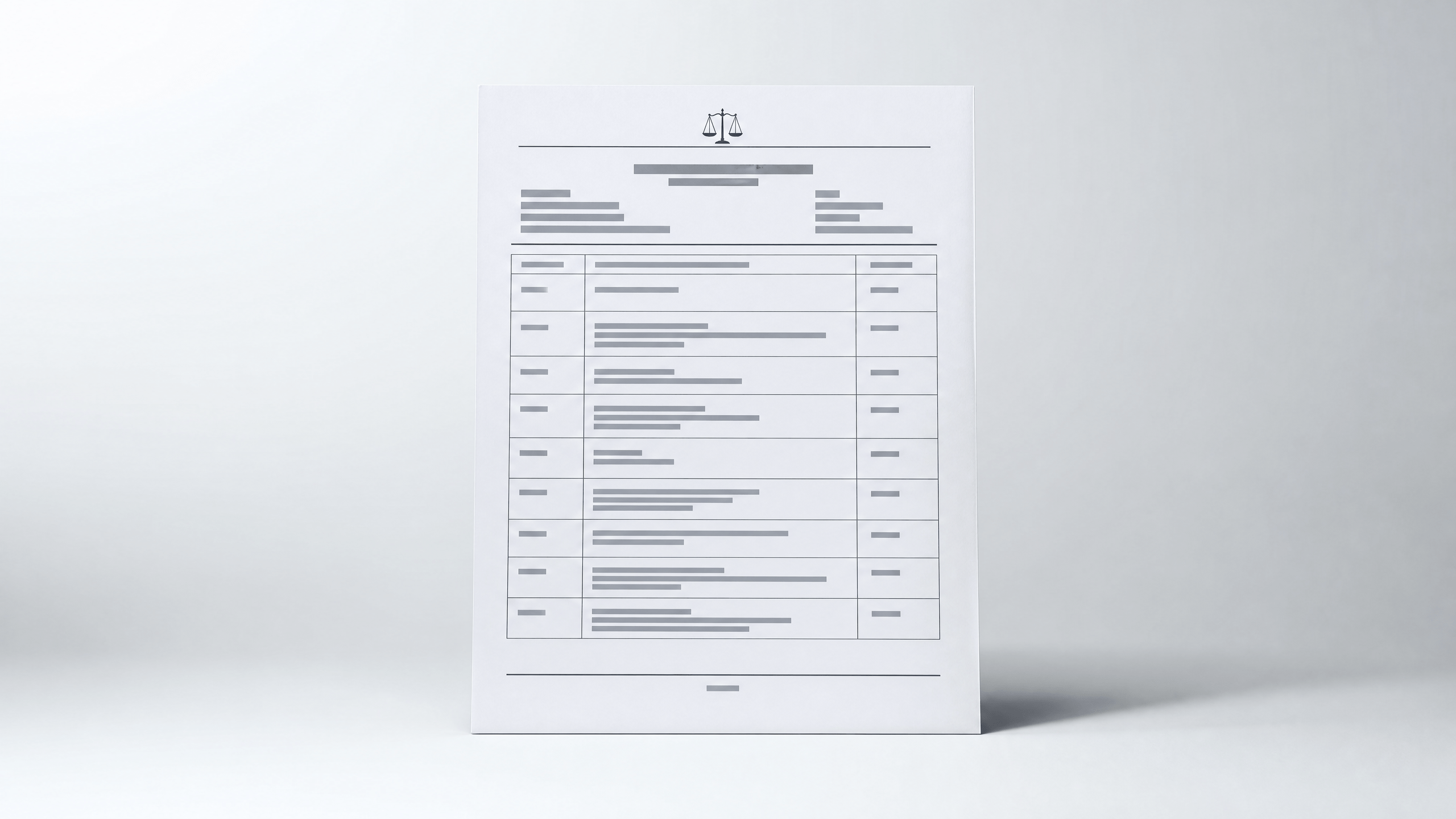 A generic court docket printout, illustrating the public record of case filings.