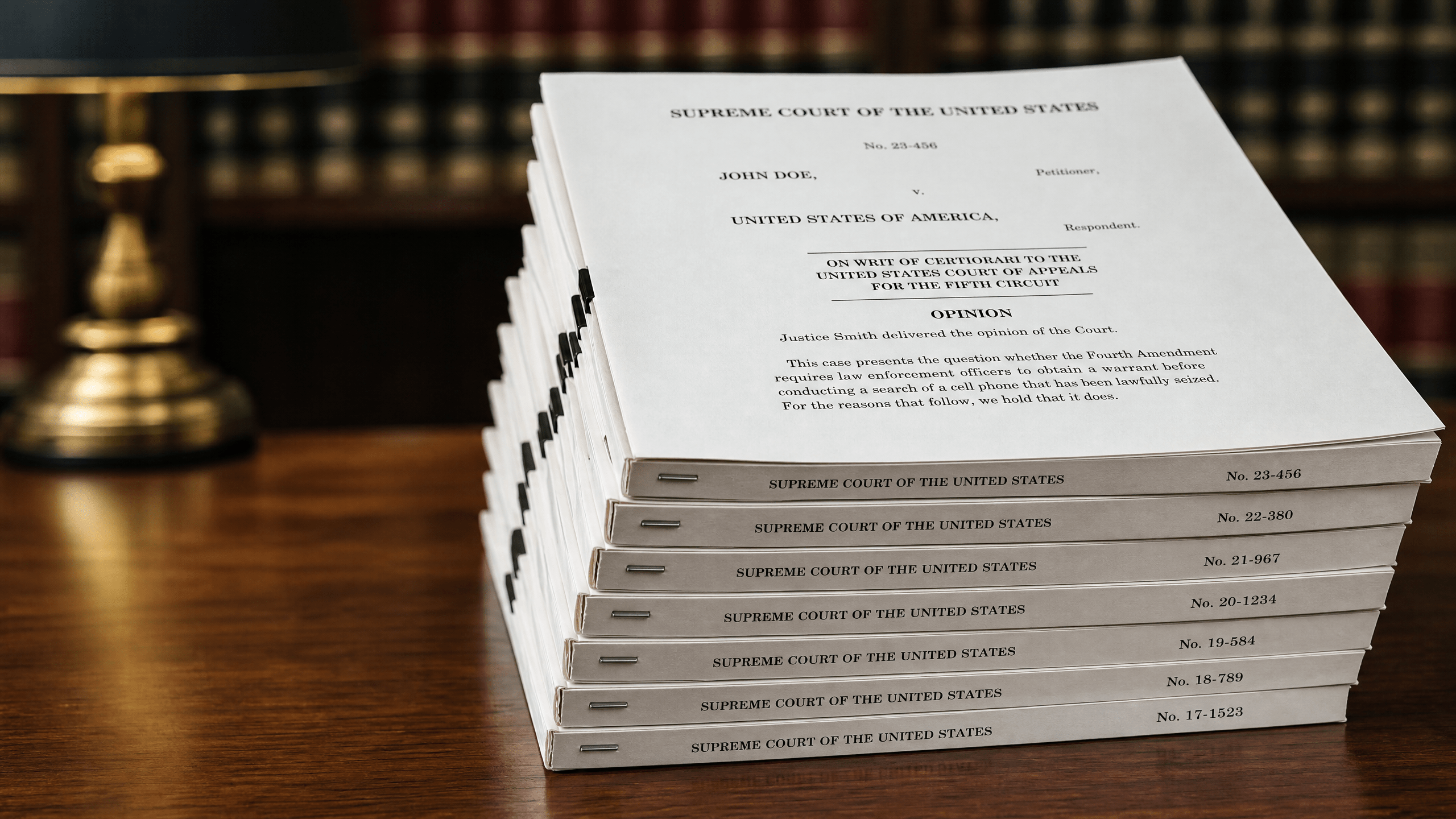 A stack of legal opinions or rulings, symbolizing the tool for finding appellate opinions and orders.