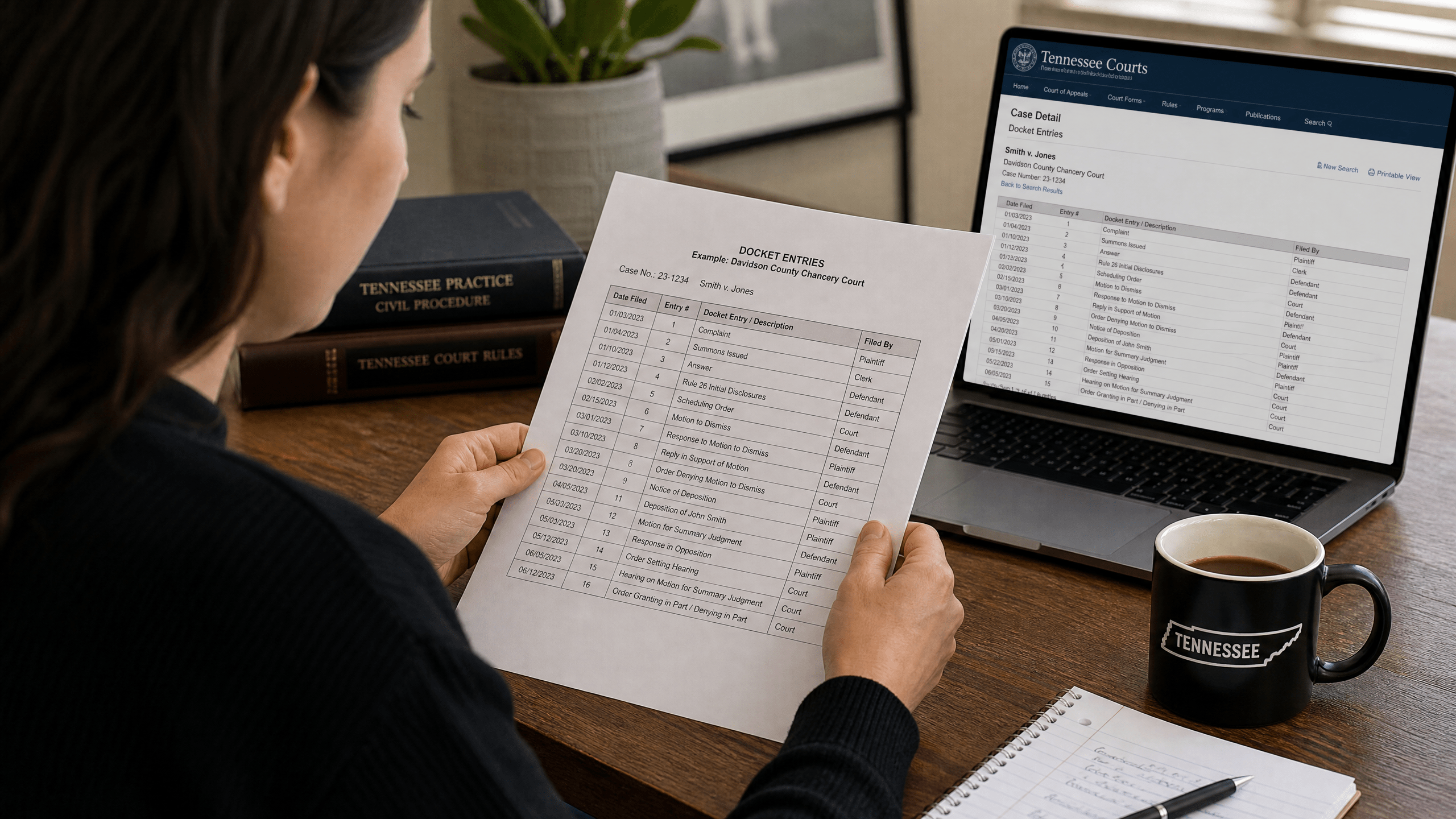 Reading Tennessee docket entries: dates, dispositions, and what a docket cannot establish