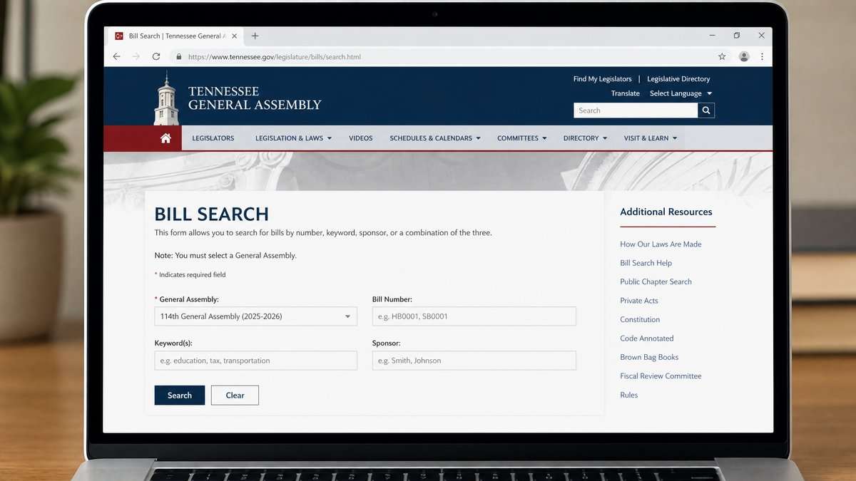 How to follow a Tennessee bill through official records during a legislative recess